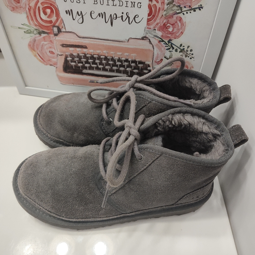 GUC UGG Australia Neumel Suede Leather Chukka Lace Up Ankle Boots, Grey, 7 - Picture 5 of 16